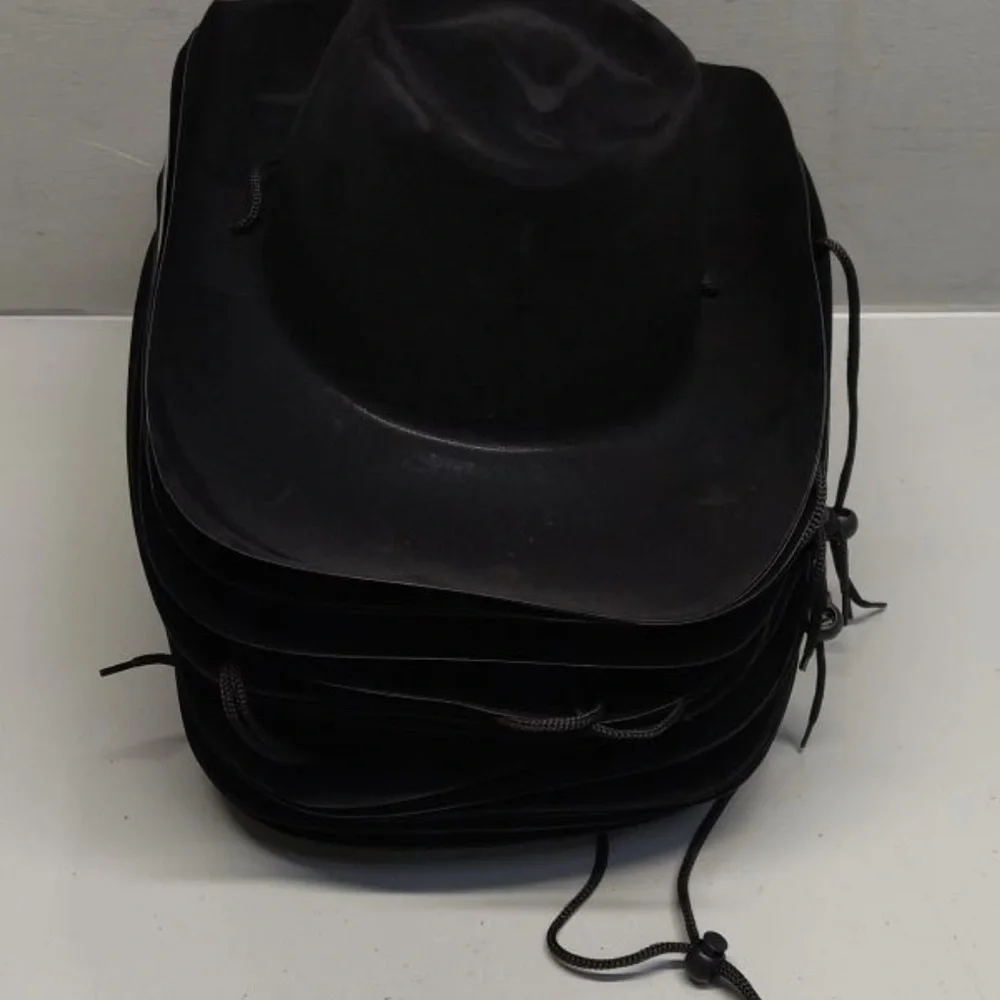20 Plastic felt disposable Black Cowboy Hats